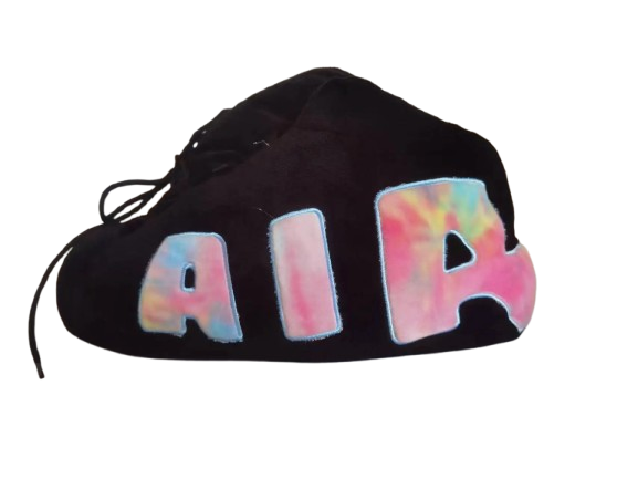 Fluffy Black and Pink Air Sneaker Slippers