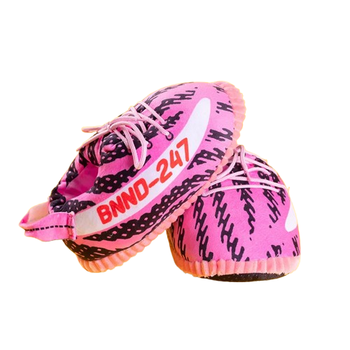 Fluffy Pink Sneaker Slippers