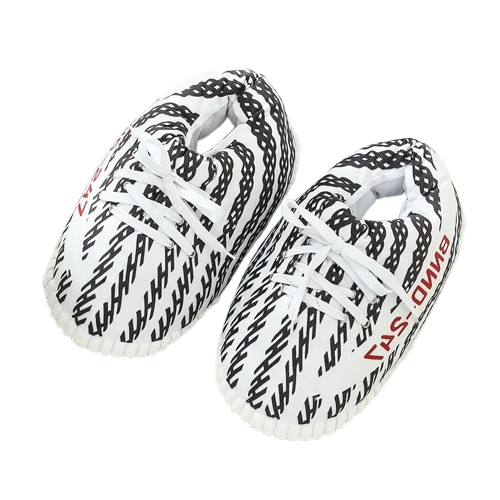 Fluffy White Sneaker Slippers