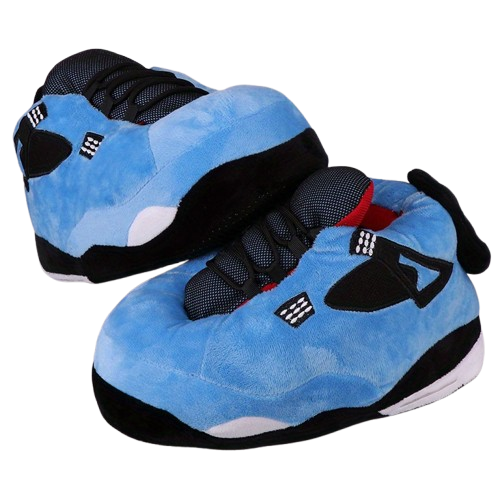 Fluffy Blue Slippers Basketball