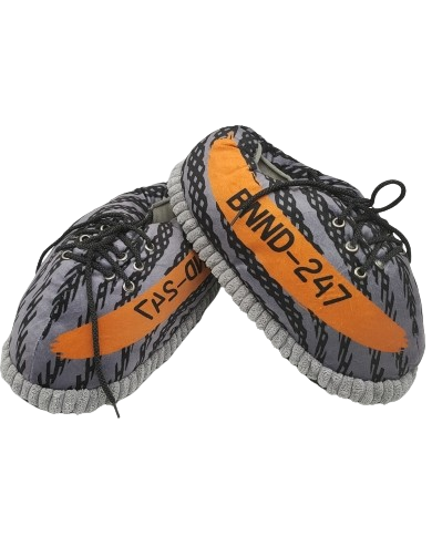 Fluffy Grey Sneaker Slippers